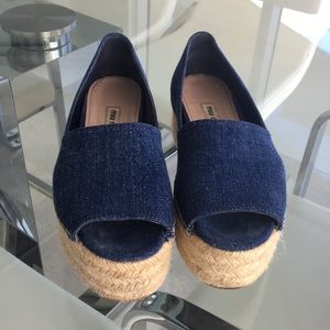 Miu Miu Denim Espadrilles Size 37